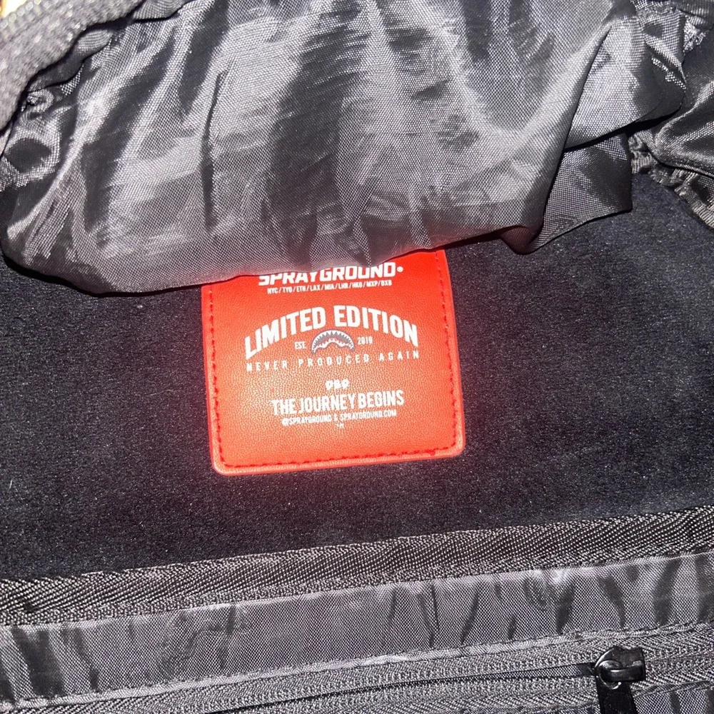 Sprayground Brown Checkered Shark Backpack - Picture 3 of 6